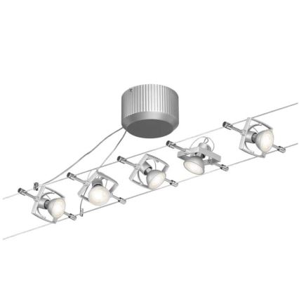 Paulmann 94133 - SÆT 5xGU5,3/10W Spotlampe til lyskædesystem MAC 230V mat krom