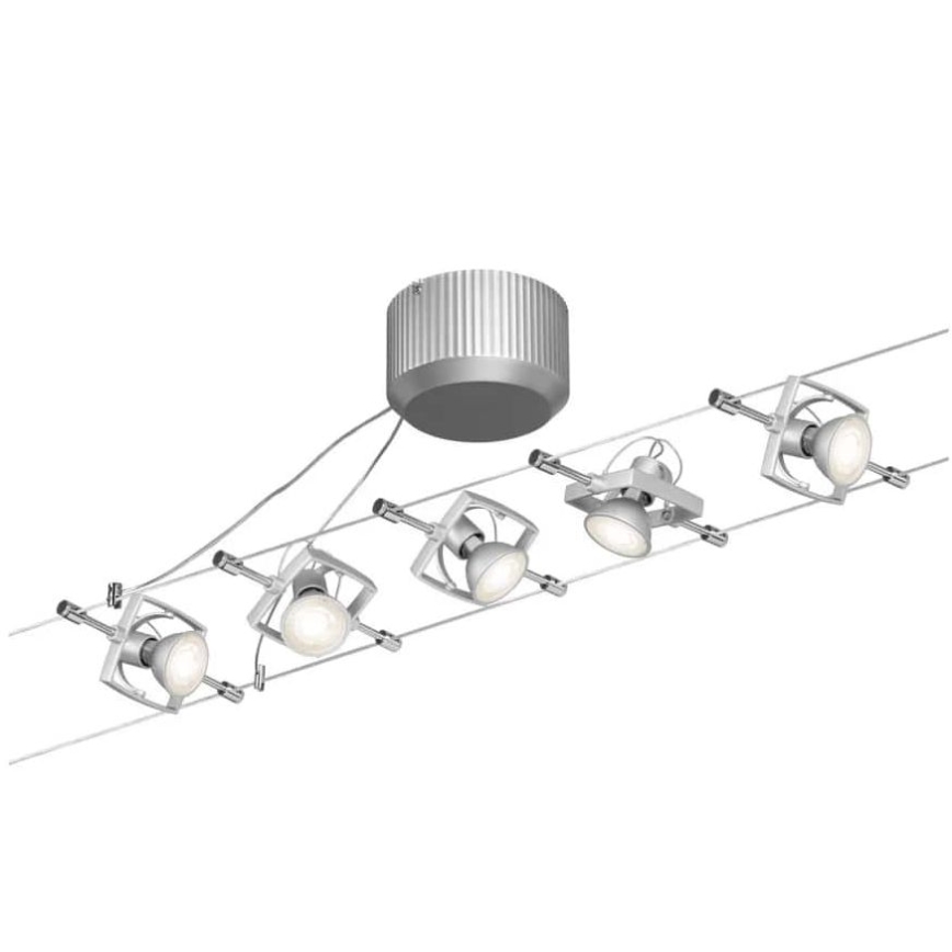 Paulmann 94133 - SÆT 5xGU5,3/10W Spotlampe til lyskædesystem MAC 230V mat krom