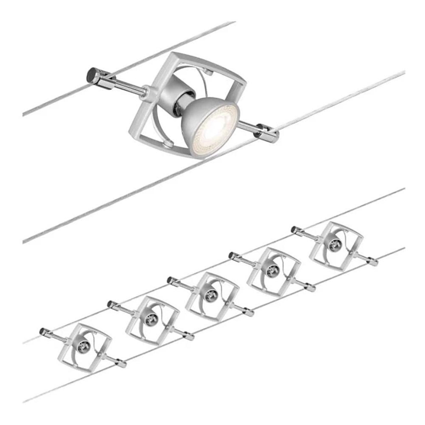 Paulmann 94133 - SÆT 5xGU5,3/10W Spotlampe til lyskædesystem MAC 230V mat krom