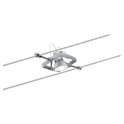 Paulmann 94133 - Sæt med 5x GU5,3/10W, komplet kabelsystem MAC 230V i mat krom
