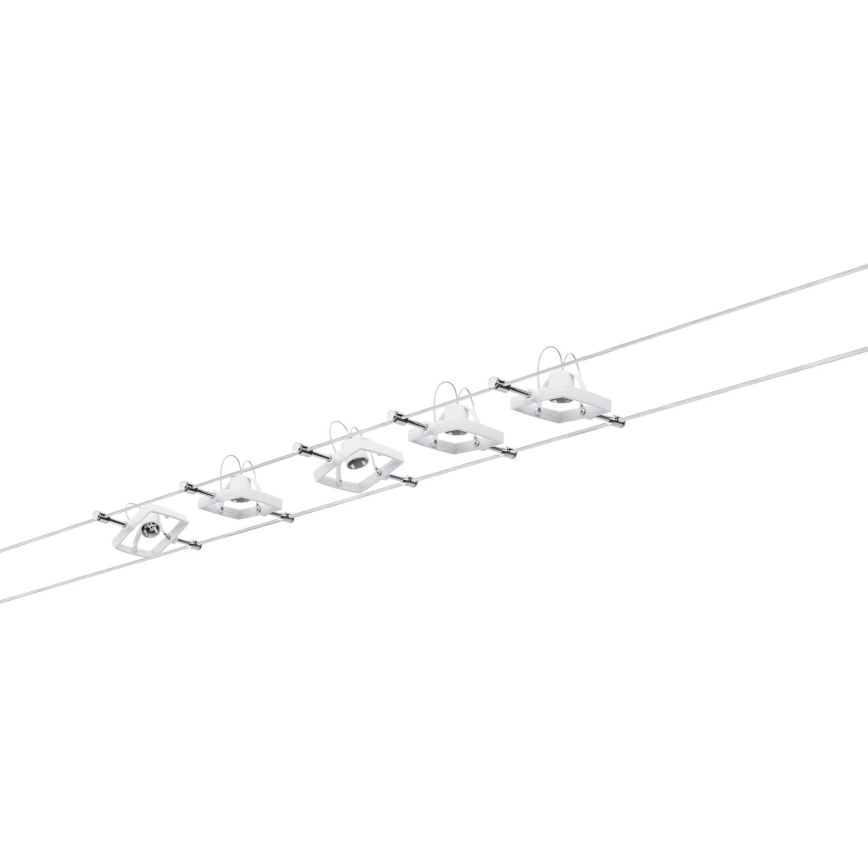 Paulmann 94134 - SÆT 5xGU5,3/10W Spotlampe til kabelsystem MAC 230V hvid