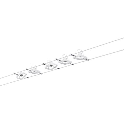 Paulmann 94134 - Sæt med 5 GU5,3/10W, komplet kabelsystem MAC 230V, hvid