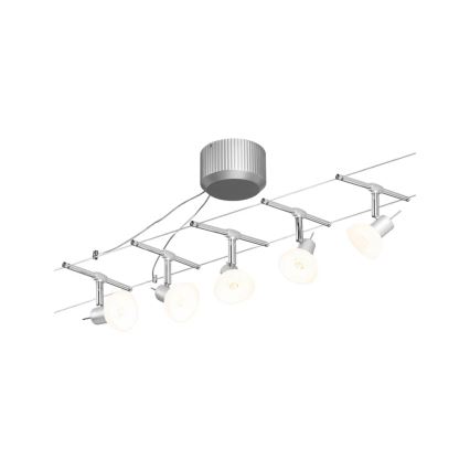 Paulmann 94136 - Sæt med 5xGU5,3/10W komplet kabelsystem SHEELA 230V poleret krom