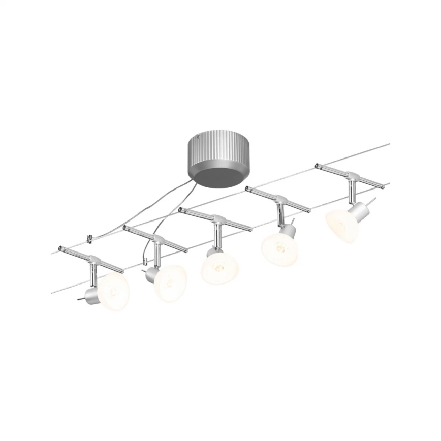 Paulmann 94136 - Sæt med 5xGU5,3/10W komplet kabelsystem SHEELA 230V poleret krom