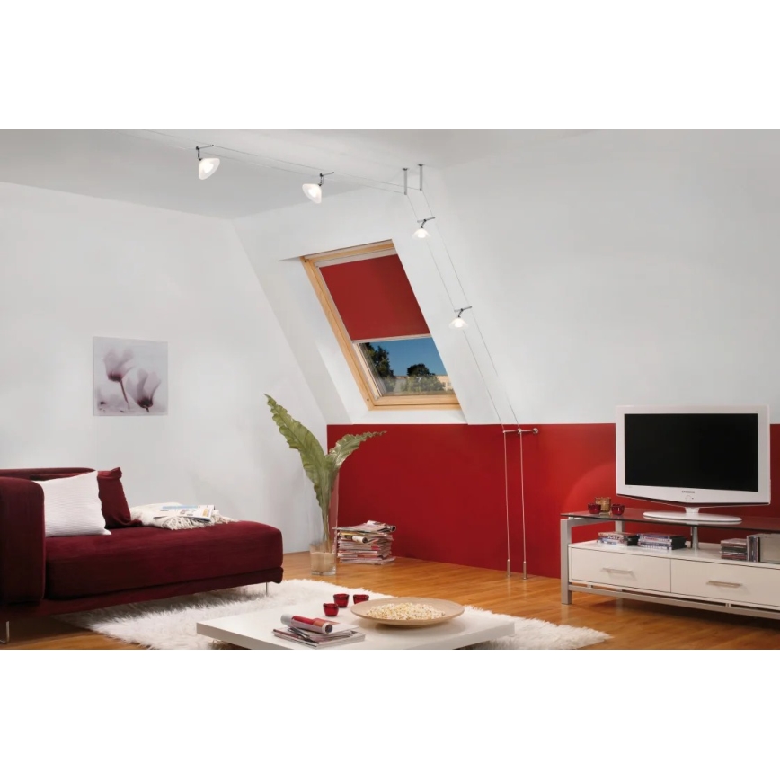 Paulmann 94138 - 1xGU4/10W spotlampe til wiresystem COLMAR 12V hvid/poleret krom