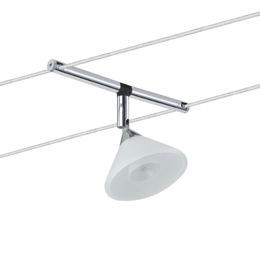 Paulmann 94138 - 1xGU4/10W Spotlampe til skinnesystem COLMAR 12V hvid/skinnende krom