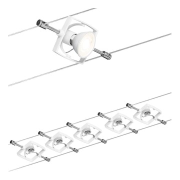 Paulmann 94149 - SÆT 5xGU5,3/10W Spotlampe til kabelsystem TECH 230V hvid