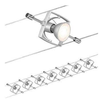 Paulmann 94152 - SÆT 7xGU5,3/10W Spotlampe til kabelsystem MAC 230V mat krom