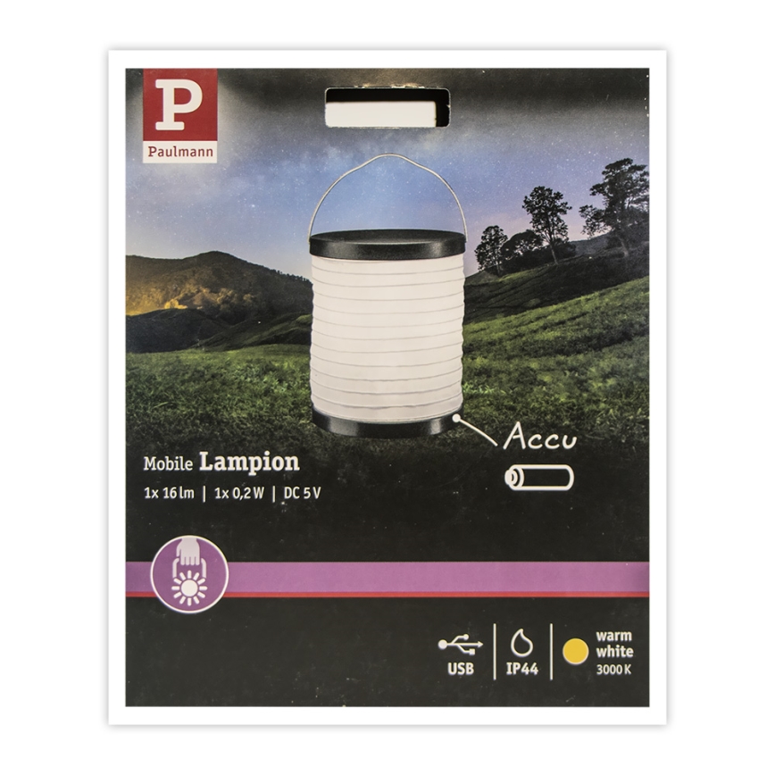 Paulmann 94169 - Dekorativ udendørslampe LED/0,2W IP44 MOBILE 3,7V 800 mAh