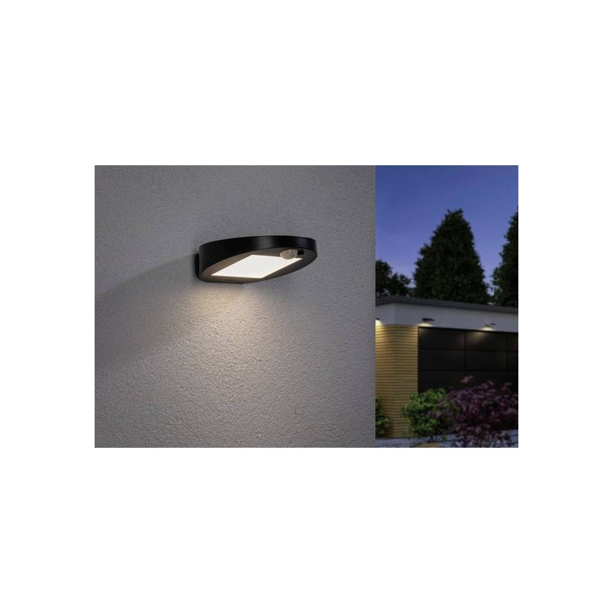 Paulmann 94246 - LED/1,2W IP44 Udendørs solcellelampe med sensor RYSE 3,7V 1800 mAh