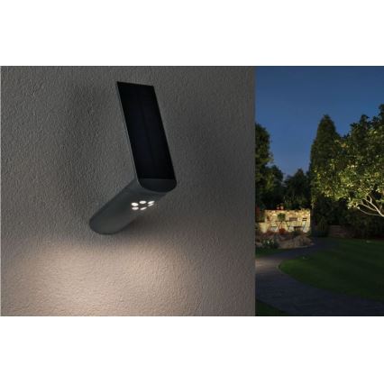 Paulmann 94261 - Soldrevet væglampe med sensor ILIAS LED/1,2W IP44 3,7V