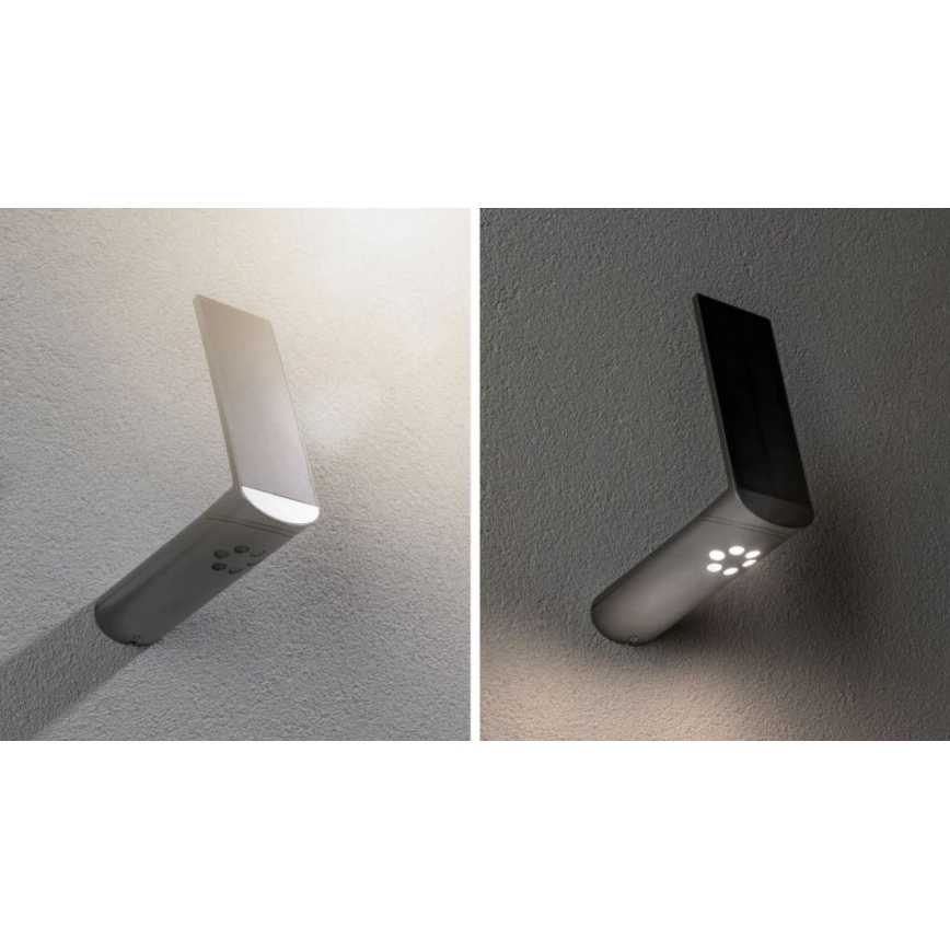 Paulmann 94261 - Soldrevet væglampe med sensor ILIAS LED/1,2W IP44 3,7V