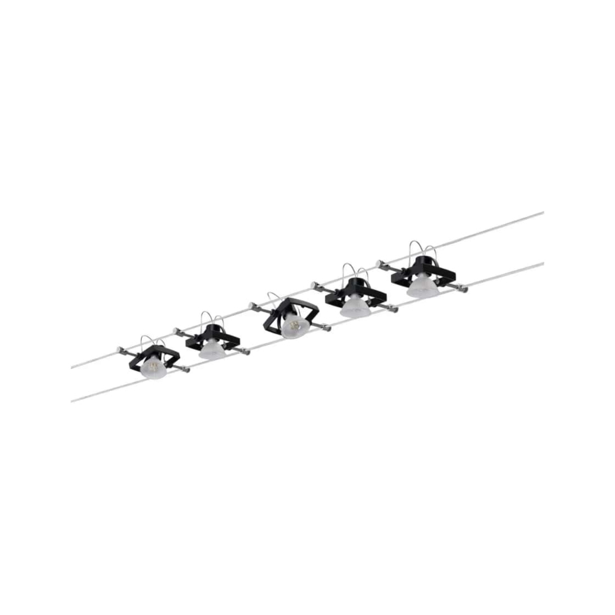 Paulmann 94290 - SÆT 5xGU5,3/10W Spotlampe til lyskædesystem MAC 230V sort