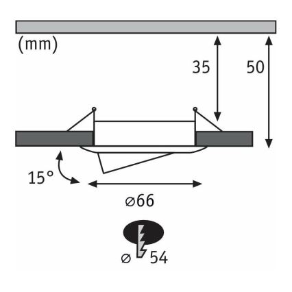 Paulmann 94292 - LED/4W IP23 Indbygningslampe til badeværelse COIN 230V