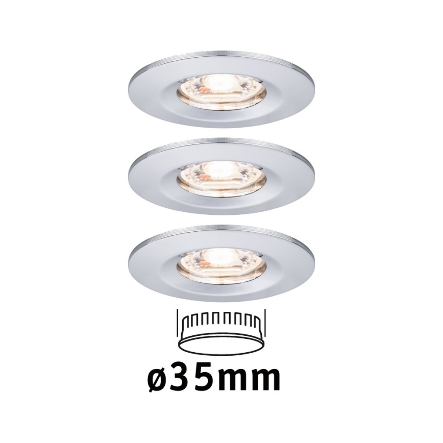 Paulmann 94303 - SÆT 3xLED/4W IP44 Indbygningslampe til badeværelse COIN 230V