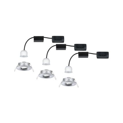 Paulmann 94303 - SÆT 3xLED/4W IP44 Indbygningslampe til badeværelse COIN 230V