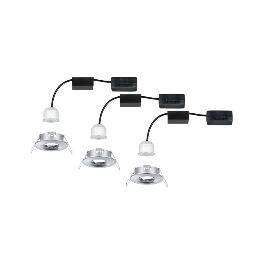 Paulmann 94303 - SÆT 3xLED/4W IP44 Indbygningslampe til badeværelse COIN 230V