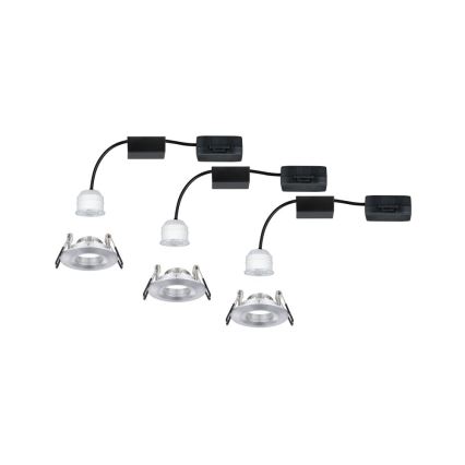 Paulmann 94305 - SÆT 3xLED/4W IP44 Indbygningslampe til badeværelse NOVA 230V