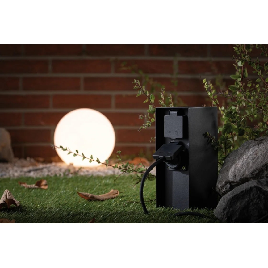 Paulmann 94313 - Udendørs stikkontaktstolpe RIO 4Z SCHUKO 230V IP44