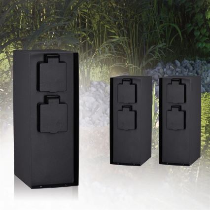 Paulmann 94313 - Udendørs stikkontaktstolpe RIO 4Z SCHUKO 230V IP44
