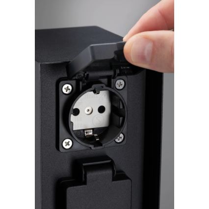 Paulmann 94313 - Udendørs stikkontaktstolpe RIO 4Z SCHUKO 230V IP44