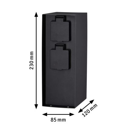 Paulmann 94313 - Udendørs stikkontaktstolpe RIO 4Z SCHUKO 230V IP44