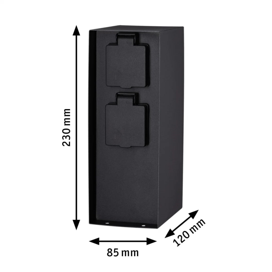 Paulmann 94313 - Udendørs stikkontaktstolpe RIO 4Z SCHUKO 230V IP44