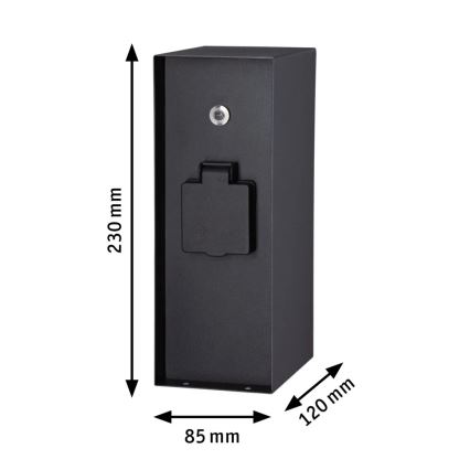 Paulmann 94315 -Udvendig stikkontaktsøjle med skumringssensor RIO 3Z SCHUKO 230V IP44