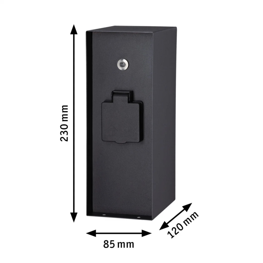 Paulmann 94315 -Udvendig stikkontaktsøjle med skumringssensor RIO 3Z SCHUKO 230V IP44