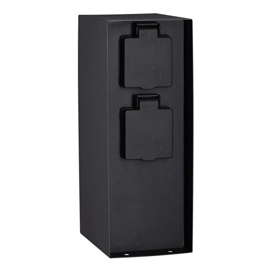 Paulmann 94315 -Udvendig stikkontaktsøjle med skumringssensor RIO 3Z SCHUKO 230V IP44