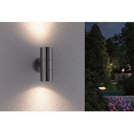 Paulmann 94331 - 2xGU10/10W IP44 Udendørs væglampe FLAME 230V