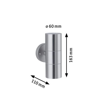 Paulmann 94331 - 2xGU10/10W IP44 Udendørs væglampe FLAME 230V