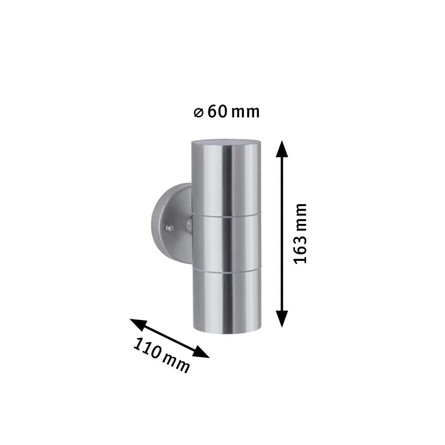Paulmann 94331 - 2xGU10/10W IP44 Udendørs væglampe FLAME 230V