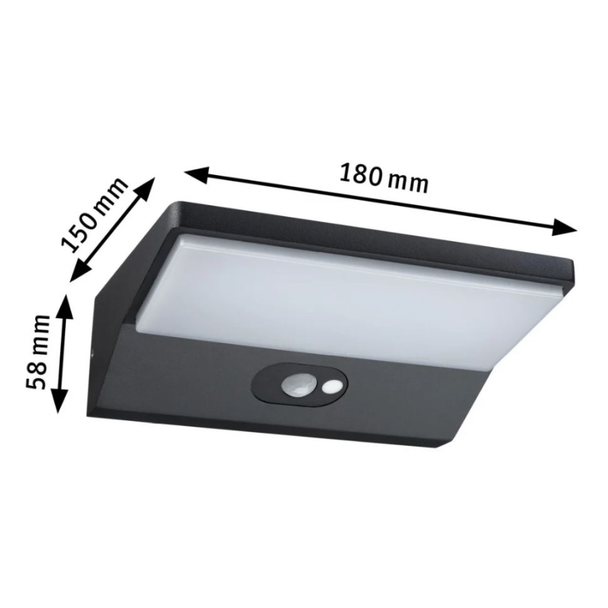 Paulmann 94333 - LED/7,4W IP44 Udendørs væglampe med sensor HOUSE 230V
