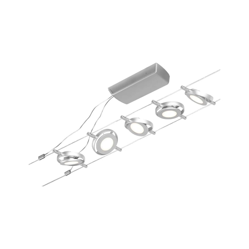Paulmann 94414 - SÆT 5xLED/4,5W Spotlampe til lyskædesystem ROUNDMAC 230V skinnende krom