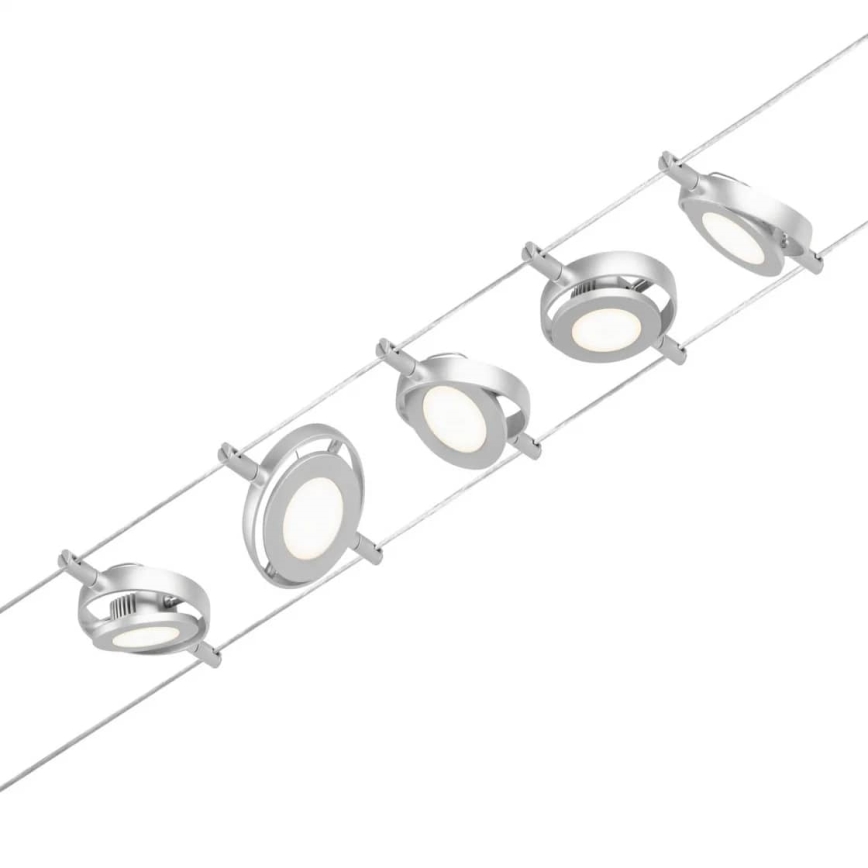 Paulmann 94414 - SÆT 5xLED/4,5W Spotlampe til lyskædesystem ROUNDMAC 230V skinnende krom
