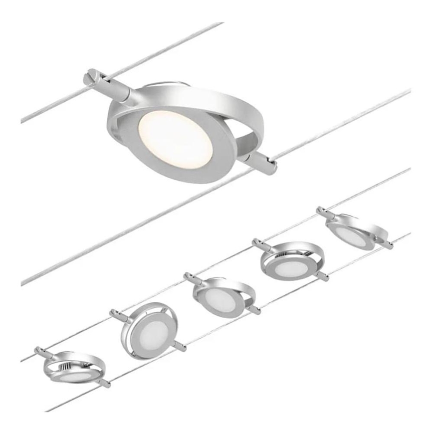 Paulmann 94414 - SÆT 5xLED/4,5W Spotlampe til lyskædesystem ROUNDMAC 230V skinnende krom