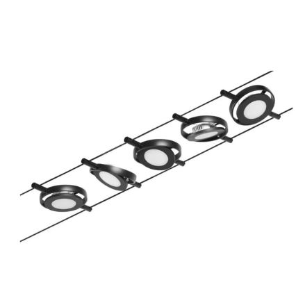 Paulmann 94418 - SÆT 5xLED/4,5W Spotlampe til lyskædesystem ROUNDMAC 230V sort