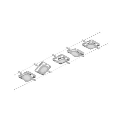 Paulmann 94420 - Sæt 5xLED/4,5W komplet kabelsystem MAC 230V mat krom