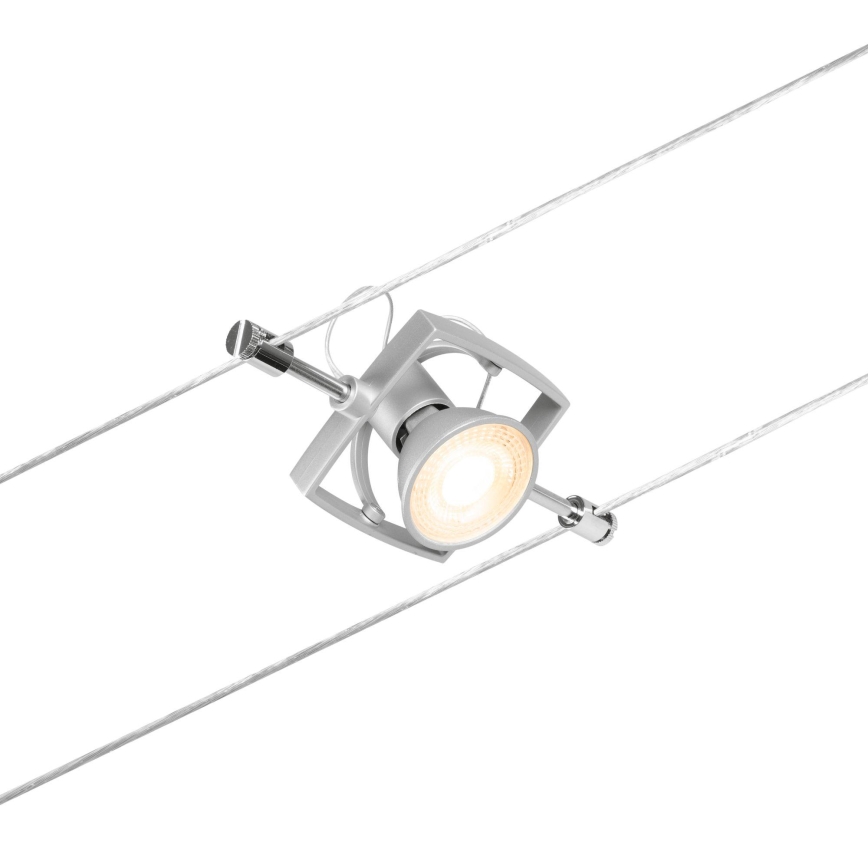 Paulmann 94430 - SÆT med 5xGU5,3/10W Spotlampe til kabelsystem MAC 230V mat krom
