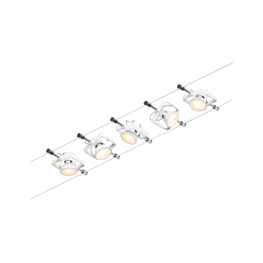 Paulmann 94432 - SÆT 5xGU5,3/10W Spotlampe til skinnesystem MAC 230V hvid