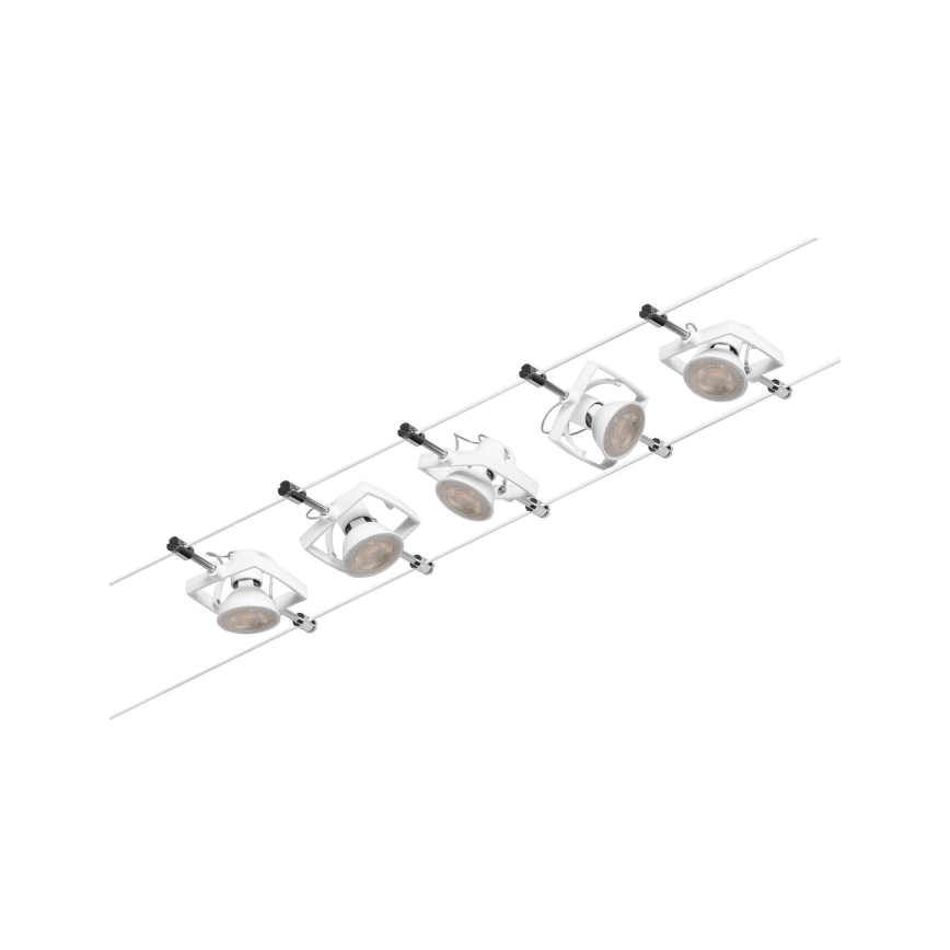 Paulmann 94432 - SÆT 5xGU5,3/10W Spotlampe til skinnesystem MAC 230V hvid