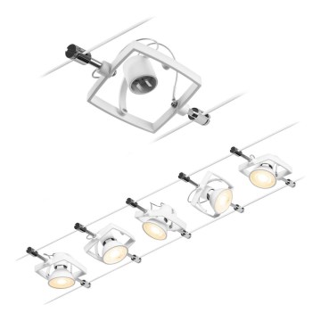 Paulmann 94432 - SÆT 5xGU5,3/10W Spotlampe til skinnesystem MAC 230V hvid