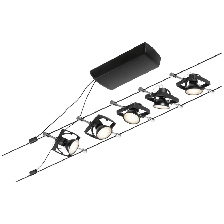 Paulmann 94434 - SÆT 5xGU5,3/10W Spotlampe til lyskædesystem MAC 230V sort
