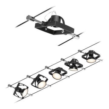 Paulmann 94434 - SÆT 5xGU5,3/10W Spotlampe til kabelsystem MAC 230V sort