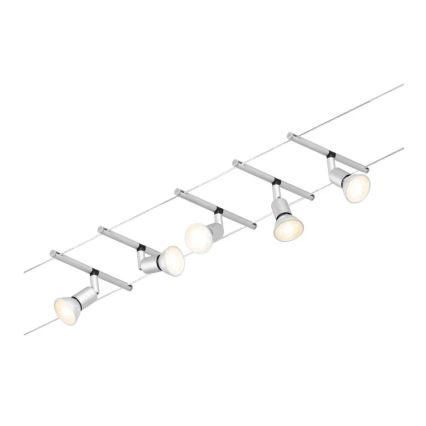 Paulmann 94442 - SÆT 5xGU5,3/10W Komplet kabelsystem SALT 230V mat krom