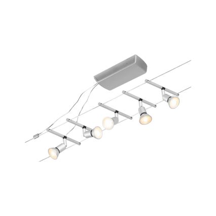 Paulmann 94442 - SÆT 5xGU5,3/10W Spotlampe til skinnesystem SALT 230V mat krom