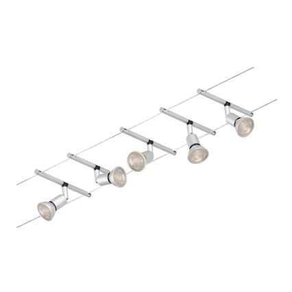 Paulmann 94442 - SÆT 5xGU5,3/10W Spotlampe til skinnesystem SALT 230V mat krom