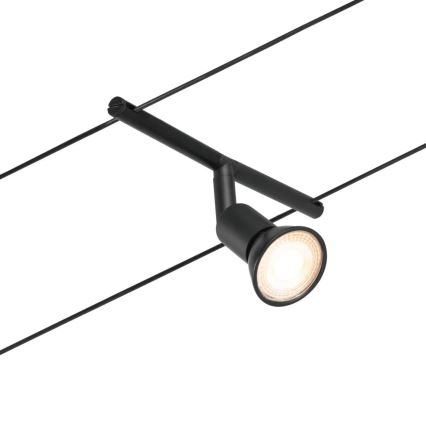 Paulmann 94446 - Sæt med 5xGU5,3/10W Komplet SALT kabelsystem 230V sort