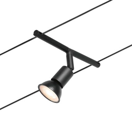 Paulmann 94446 - Sæt med 5xGU5,3/10W Komplet SALT kabelsystem 230V sort